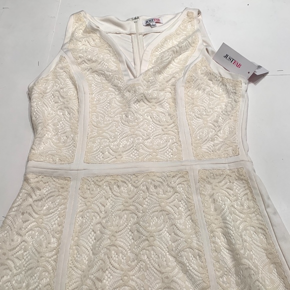 Just Fab Cream Paneled Dress - Picture 3 of 7